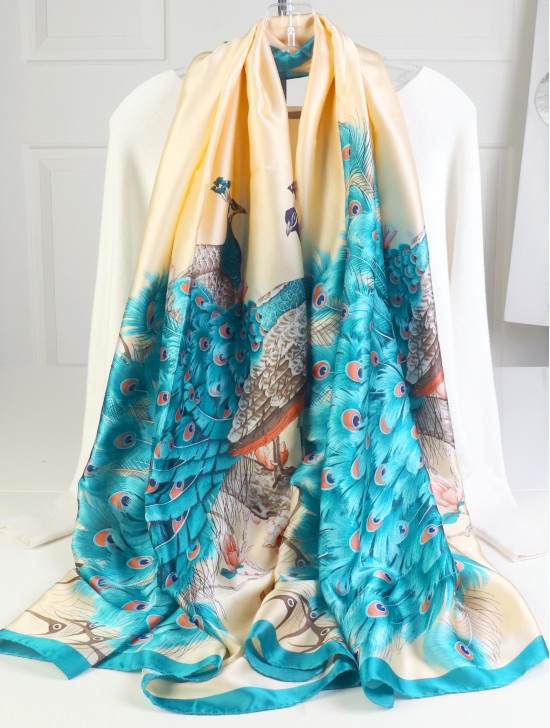 Premium Silk Feeling Spring Print Scarf